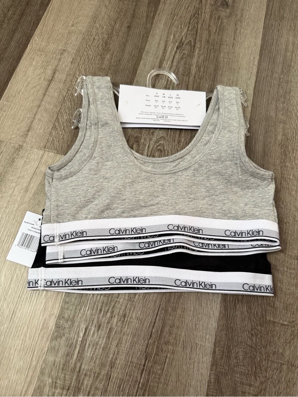Calvin Klein 3-Pack Scoop Bralette Set - Black, White, Gray - Picture 2 of 5